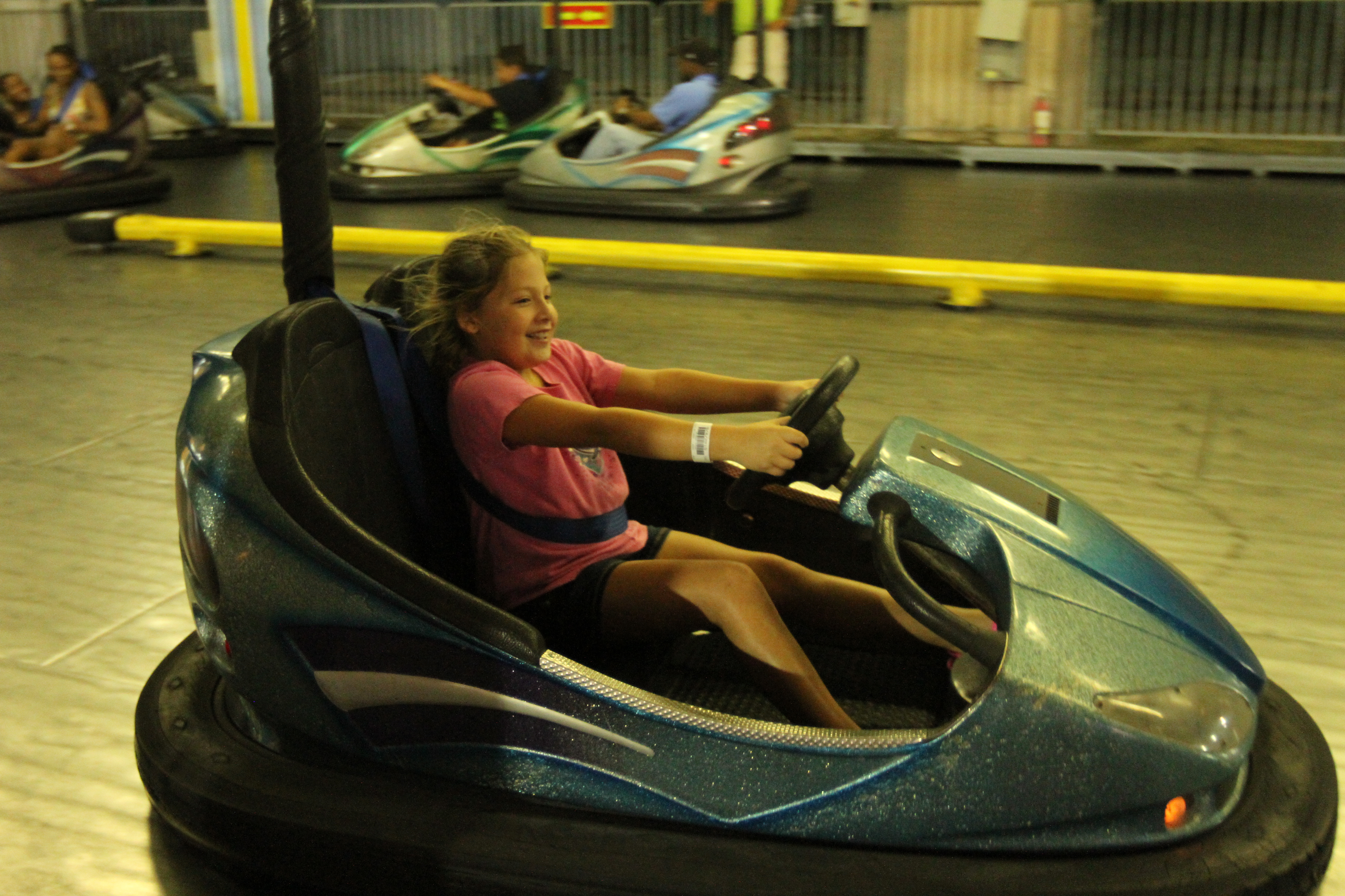 Bumper Cars Jolly Roger ocean city md girl in Bumper Car